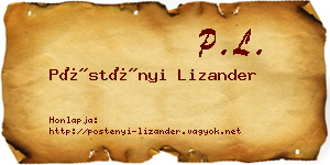 Pöstényi Lizander névjegykártya